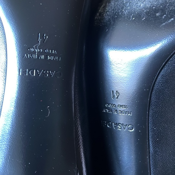 Near New Casadei Black Leather Kitten Heels Sz 41 - Picture 6 of 6